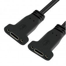 2M / 6.6ft Double / Dual Panel Mount USB-C Female to USB-C Female Extension Cable / Extender Cord 2M / 6.6ft Double / Dual Panel Mount USB-C Female to USB-C Female Extension Cable / Extender Cord